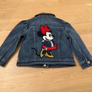 GAP Kids Blue Denim Jacket with Minnie Mouse on back 4T